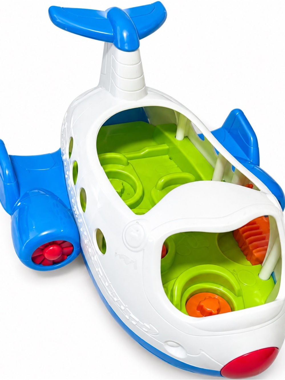 guc Little People Blue and White Toy Airplane with Interactive Play Features